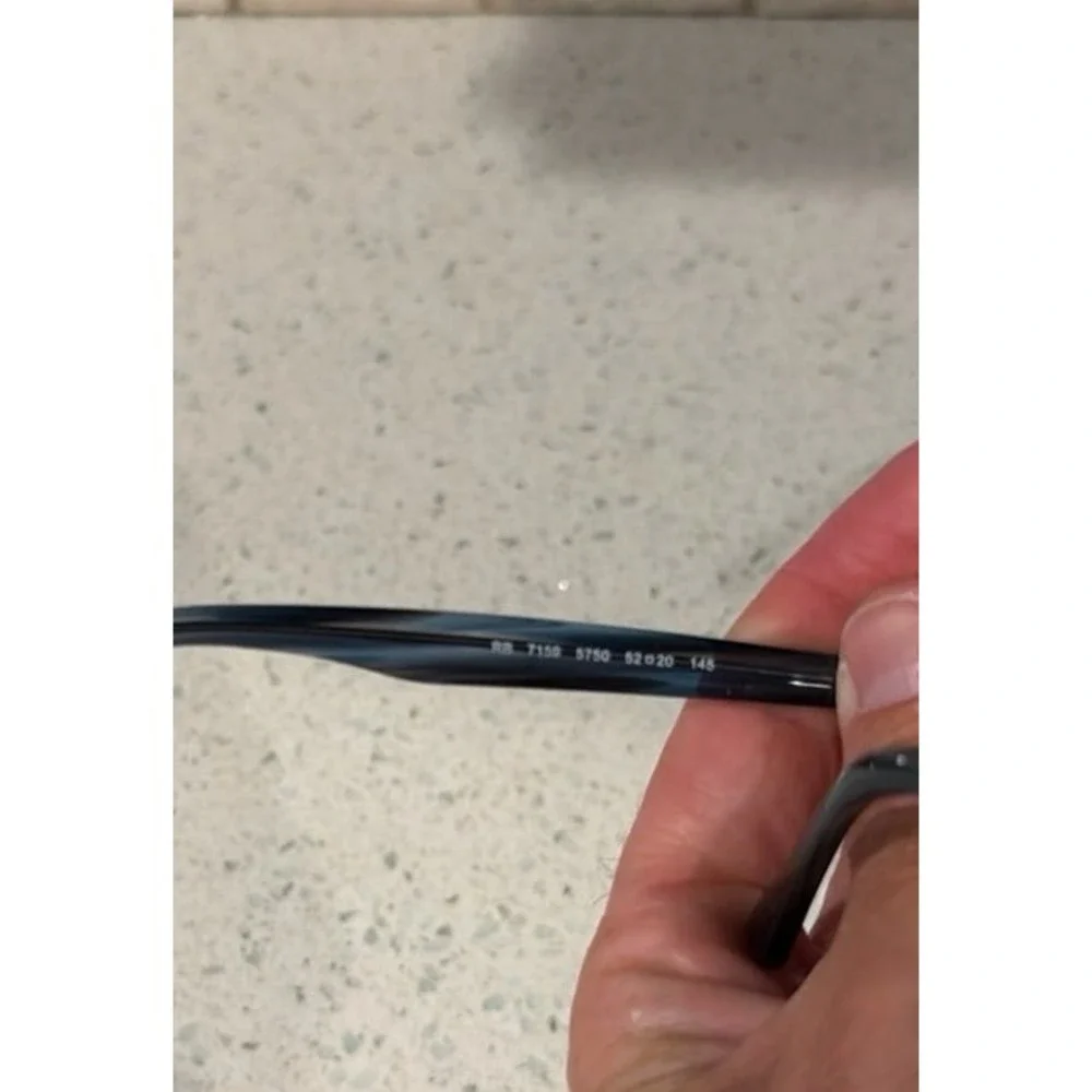 Ray-Ban Eyeglasses RB 7159 5750 Polished Striped Blue Grey 52-20-145 -prescript